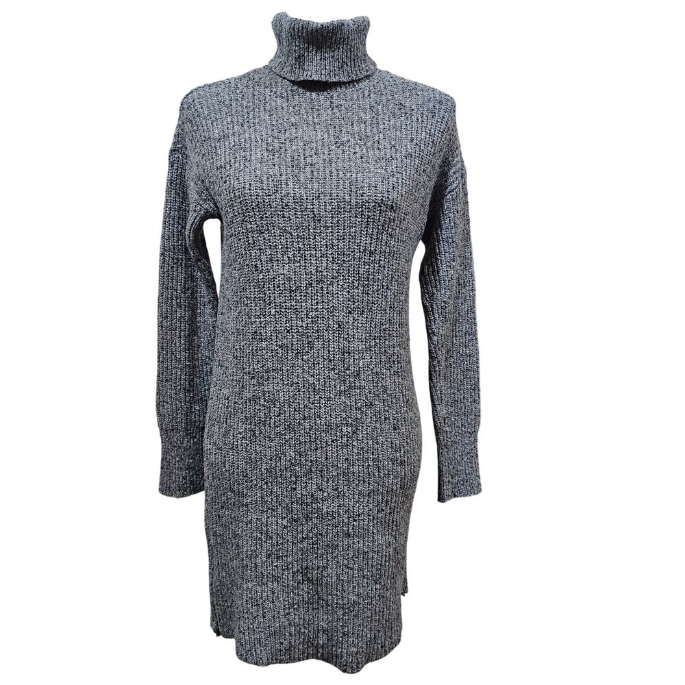 American Eagle Ribbed Turtleneck Sweater Dress Gray Size S